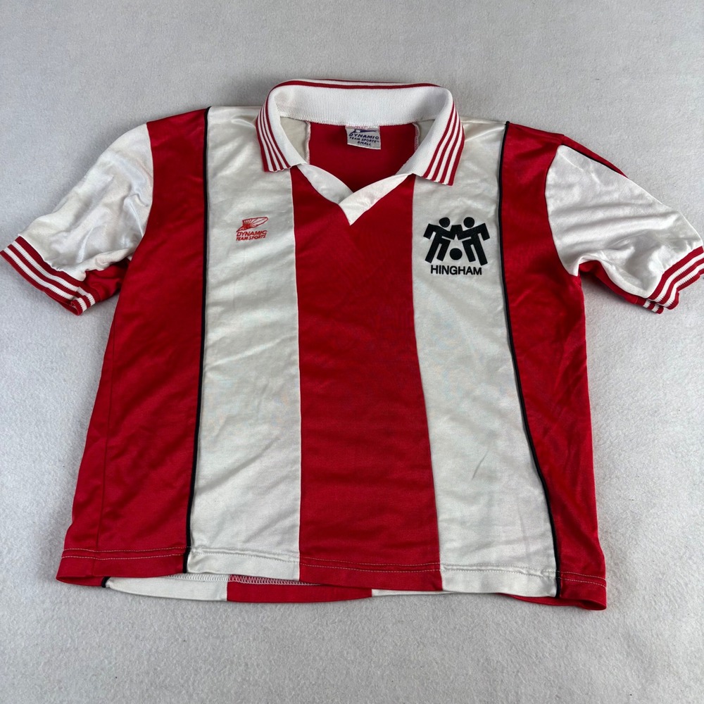 Dynamic Team Sports Kid's Red Striped Hingham Soccer Jersey Number 37 Small